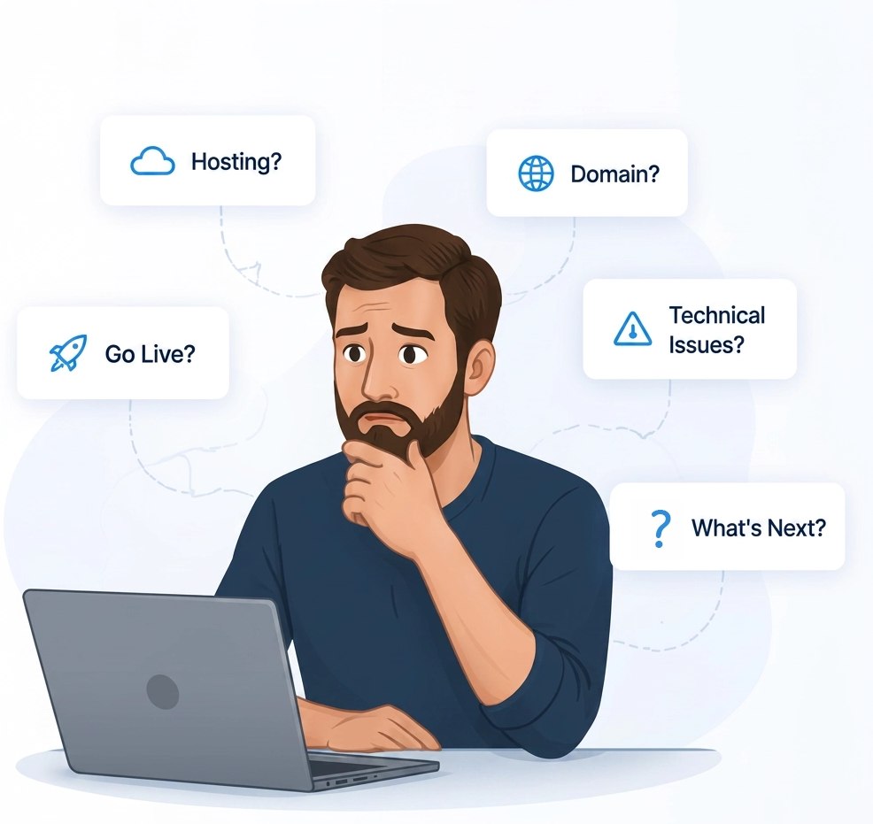 Frustrated business owner waiting on a website project